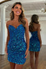 Load image into Gallery viewer, Sparkly Fuchsia Sequins Tight Strapless Short Corset Homecoming Dress