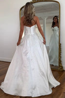 Load image into Gallery viewer, Sparkly Princess White Ball Gown Long Prom Dress with Beadings