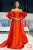 Load image into Gallery viewer, Red Satin Detachable Cape Strapless Long Prom Dress with 3D Flowers