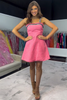 Load image into Gallery viewer, Blue A-Line Tweed Thick Straps Short Prom Dress