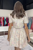 Load image into Gallery viewer, Beige Tweed  A-Line Round Neck Short Prom Dress with Jacket
