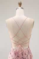 Load image into Gallery viewer, Sparkly Blush Corset Floral Long Mermaid Prom Dress