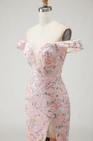 Load image into Gallery viewer, Floral Yellow Off the Shoulder Mermaid Long Prom Dress with Embroidery