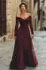 Load image into Gallery viewer, Cabernet Chiffon A Line Long Sleeves Mother of the Bride Dress
