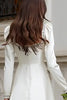 Load image into Gallery viewer, Sparkly Ivory Satin A Line Sleeves Short Wedding Dress with Beading