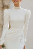 Load image into Gallery viewer, Sparkly Ivory Bodycon High Neck Short Bridal Shower Dress with Slit