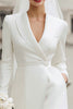 Load image into Gallery viewer, Ivory Bodycon Shawl Lapel Short Bridal Shower Dress with Sleeves