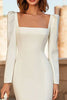 Load image into Gallery viewer, Ivory Mermaid Square Neck Long Sleeves Engagement Dress