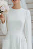 Load image into Gallery viewer, Ivory Round Neck  A Line Long Sleeves Short Wedding Dress with Pockets