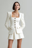 Load image into Gallery viewer, 2 Piece Ivory Single Breasted Tweed Short Homecoming Outfits