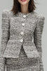 Load image into Gallery viewer, 2 Piece Grey Tweed Single Breasted Short Homecoming Outfits with Sleeves