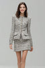 Load image into Gallery viewer, 2 Piece Grey Tweed Pencil Single Breasted Short Homecoming Outfits
