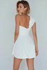 Load image into Gallery viewer, Ivory  A-Line Ruched One Shoulder Satin Short Graduation Dress