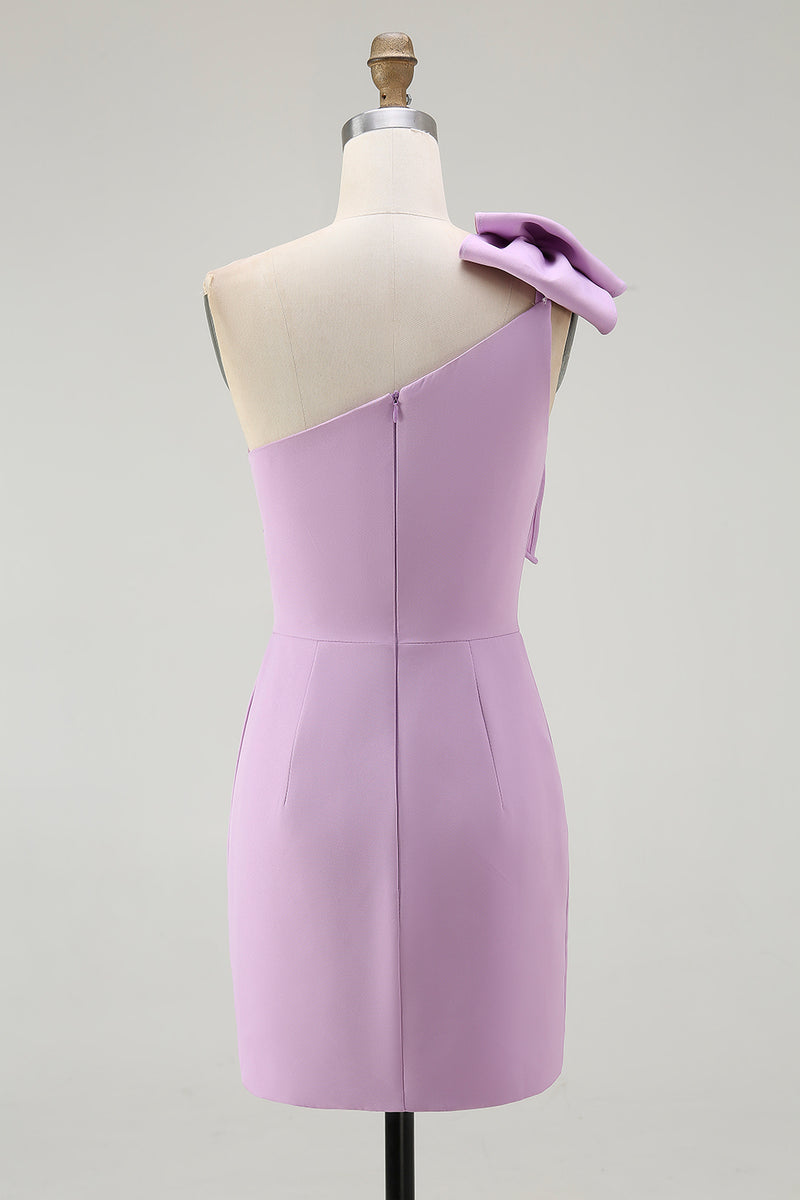 Load image into Gallery viewer, Ivory One Shoulder Satin Tight Short Graduation Dress with Ruffles