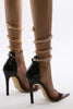 Load image into Gallery viewer, Sparkly Black Open Toe Strappy Gladiator Stiletto High Heels