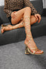 Load image into Gallery viewer, Sparkly Golden Open Toe Strappy Gladiator Chunky High Heel Sandals