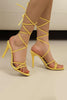 Load image into Gallery viewer, Sparkly Golden Strappy Gladiator Stiletto High Heel Sandals