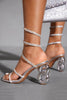 Load image into Gallery viewer, Sparkly Silver Open Toe Strappy Gladiator Stiletto High Heel Sandals