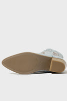 Load image into Gallery viewer, Dark Blue Embroidered Mid Calf Chunky Heel Cowgirl Boots