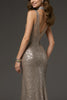 Load image into Gallery viewer, Sparkly Dark Silver V-Neck Sequin Mermaid Long Formal Dress with Slit
