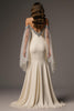 Load image into Gallery viewer, Sparkly Ivory Mermaid Off the Shoulder Beaded Long Formal Dress with Cape