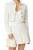 Load image into Gallery viewer, 2 Piece White A Line Tweed Single Breasted Short Interview Outfits