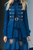 Load image into Gallery viewer, Dark Blue Collar Neck Prom Blazer with Buttons