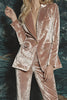 Load image into Gallery viewer, Blush 2 Piece Velvet One Button Fitted Prom Suits with Sleeves