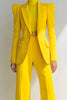 Load image into Gallery viewer, Yellow 2 Piece Peak Lapel One Button Prom Suits with Sleeves