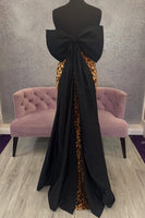 Load image into Gallery viewer, Sparkly Brown Leopard Sequin Sweetheart Mermaid Long Prom Dress with Bow