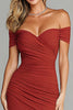 Load image into Gallery viewer, Terracotta Mermaid Off the Shoulder Ruched Long Formal Dress