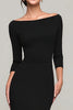 Load image into Gallery viewer, Elegant Black Mermaid Boat Neck Long Formal Dress with Sleeves