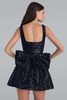 Load image into Gallery viewer, Sparkly Royal Blue A Line Square Neck Sequins Short Homecoming Dress with Bow