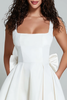 Load image into Gallery viewer, Ivory A Line Square Neck Short Homecoming Dress with Bow