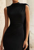 Load image into Gallery viewer, Black Mermaid High Neck Long Formal Dress with Cape