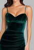 Load image into Gallery viewer, Dark Green Velvet Spaghetti Straps Long Holiday Party Dress with Slit