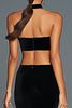 Load image into Gallery viewer, Black Velvet Mermaid Cut Out Long Holiday Party Dress with Slit