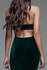 Load image into Gallery viewer, Dark Green Cut Out Velvet Mermaid Long Holiday Party Dress with Slit