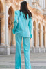 Load image into Gallery viewer, Turquoise 2 Piece Peak Lapel Long Sleeves Business Suits with Pockets