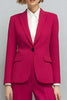 Load image into Gallery viewer, Fuchsia 2 Piece Peak Lapel Fitted Long Sleeves Business Suits
