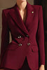 Load image into Gallery viewer, 2 Piece Burgundy Peak Lapel Double Breasted Business Suits