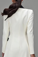 Load image into Gallery viewer, Ivory Black Double Breasted Peak Lapel Short Blazer Dress with Sleeves