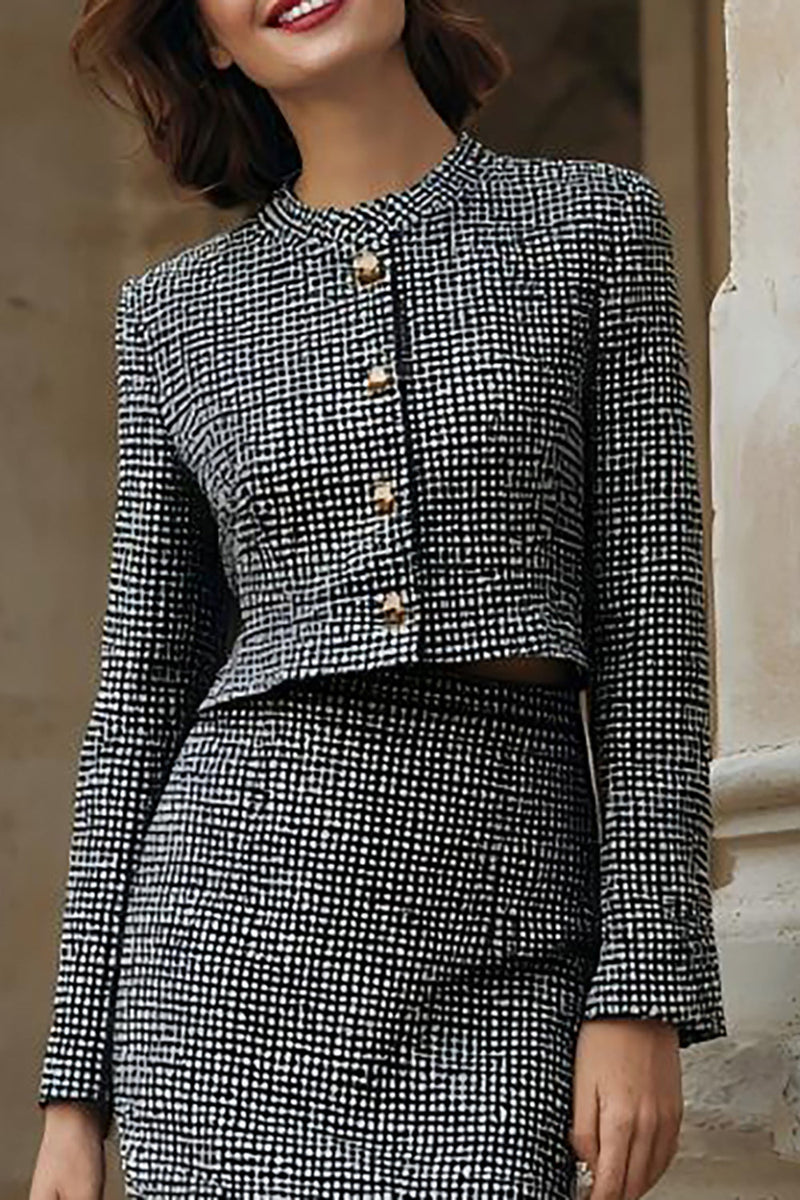 Load image into Gallery viewer, Grey Pencil Tweed 2 Piece Midi Interview Outfits with Slit