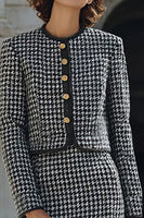 Load image into Gallery viewer, 2 Piece Grey Tweed Single Breasted Pencil Midi Interview Outfits