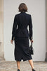 Load image into Gallery viewer, Black 2 Piece Pencil Notched Lapel Midi Business Suits