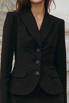 2 Piece Pencil Satin Single Breasted Midi Business Suits