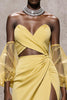 Load image into Gallery viewer, Daffodil Satin Sweetheart Mermaid Cut Out Long Formal Dress with Sleeves