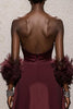 Load image into Gallery viewer, Burgundy Satin Ruched Sweetheart Mermaid Long Formal Dress