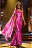 Load image into Gallery viewer, Sparkly Gold Mermaid Sequin Long Pageant Dress with Side Cape