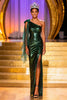 Load image into Gallery viewer, Sparkly Dark Green One Shoulder Sequin Long Pageant Dress with Slit
